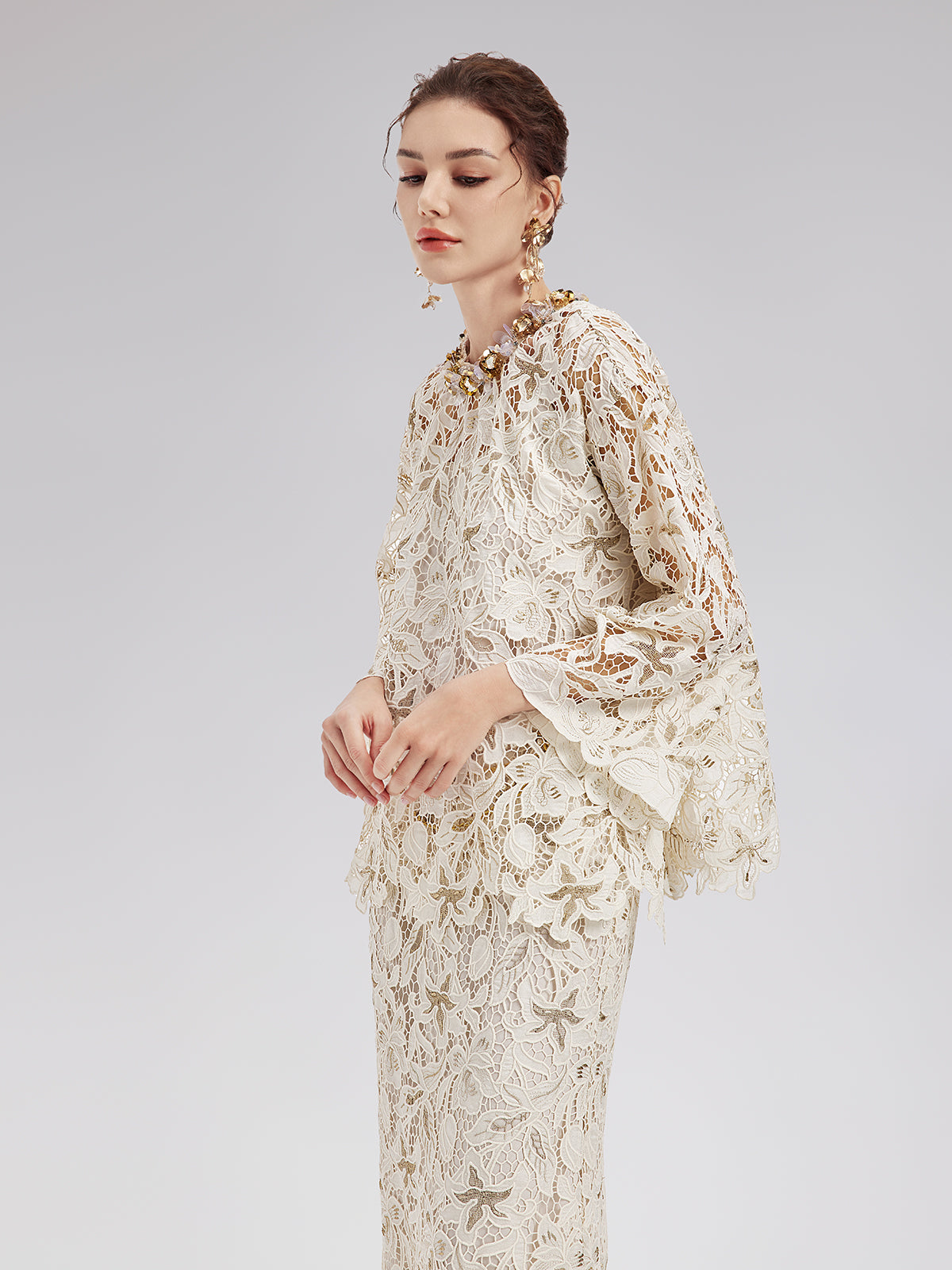Textured Lace Beaded Top
