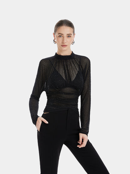 Sheer Stretch Mesh Long Sleeve