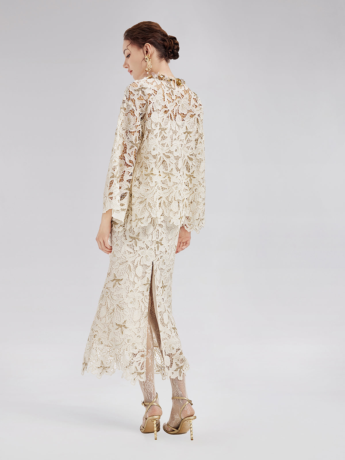 Textured Lace Beaded Top