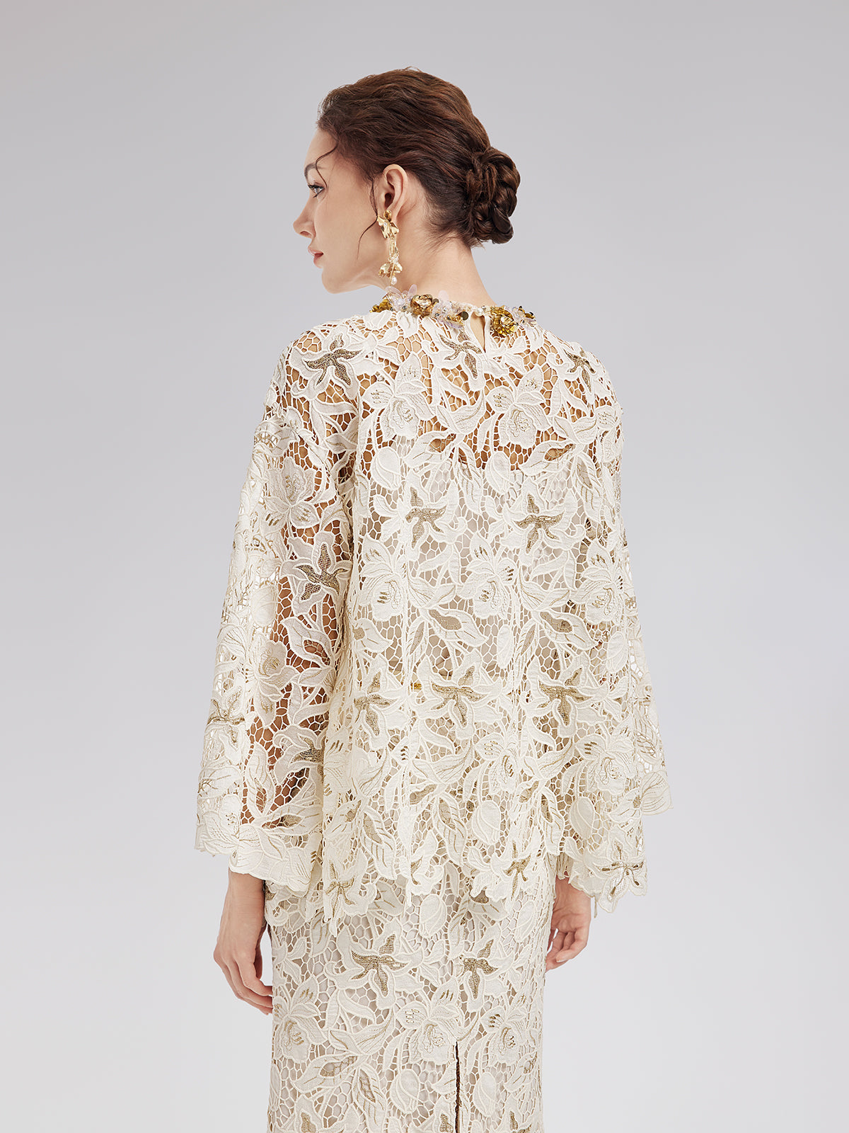 Textured Lace Beaded Top