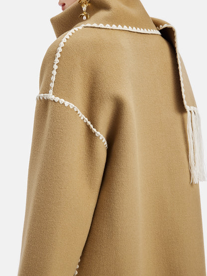 Australian Cashmere Shell Embroidered Coat