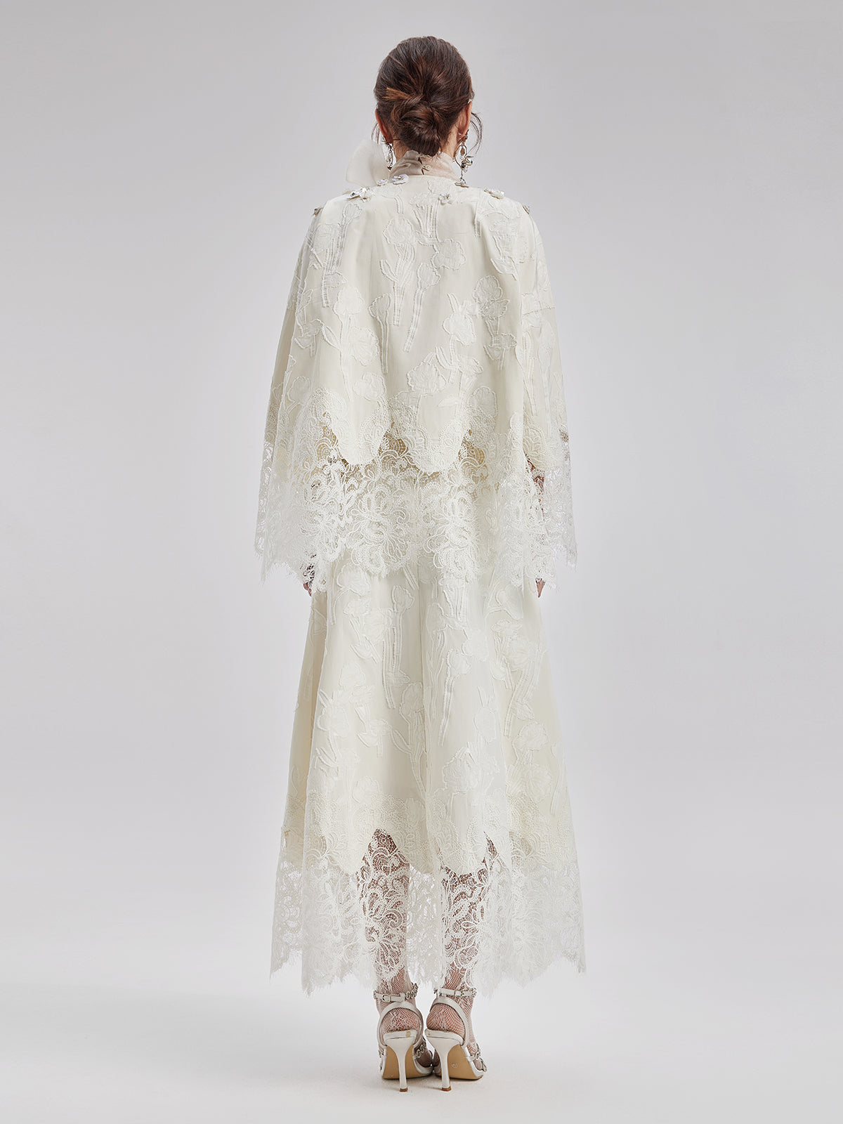 Final Sale | Custom Beaded Lace Jacquard Coat