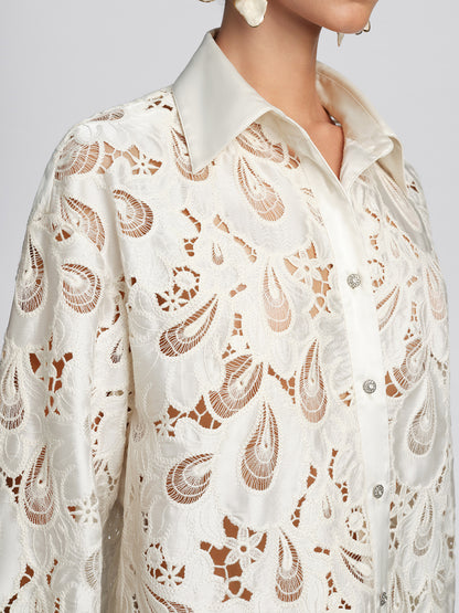 Eyelet Lace Rhinestone Shirt