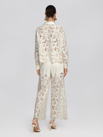 Eyelet Lace Rhinestone Shirt
