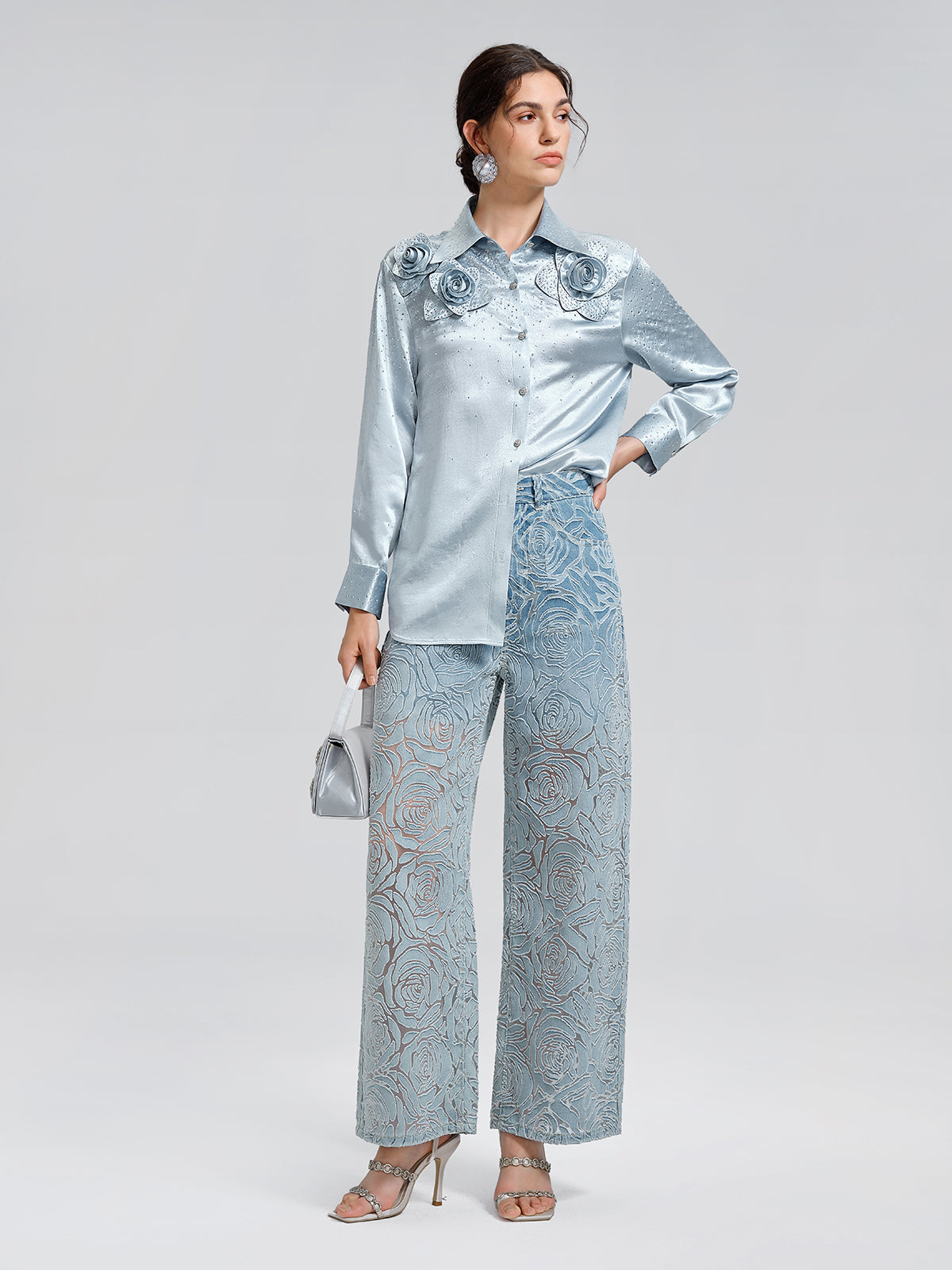 Gradient Rose Burnout Jeans