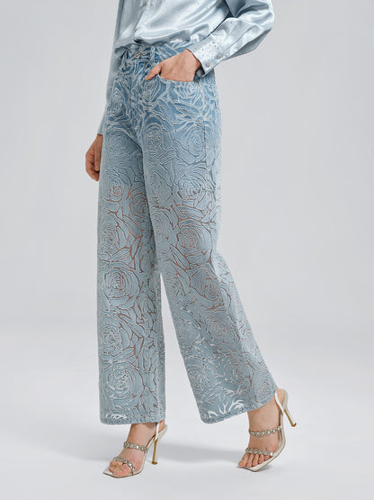 Gradient Rose Burnout Jeans