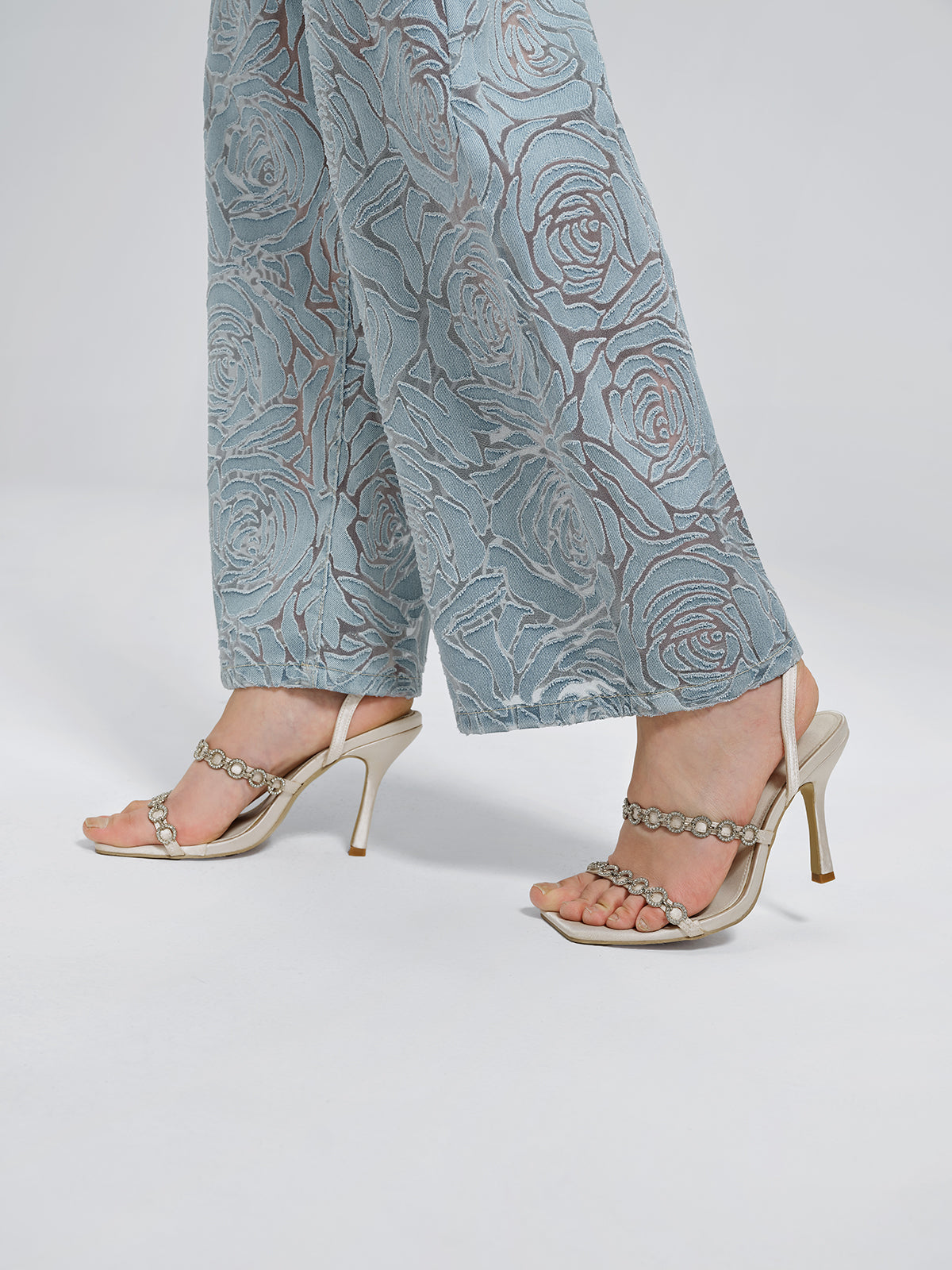 Gradient Rose Burnout Jeans