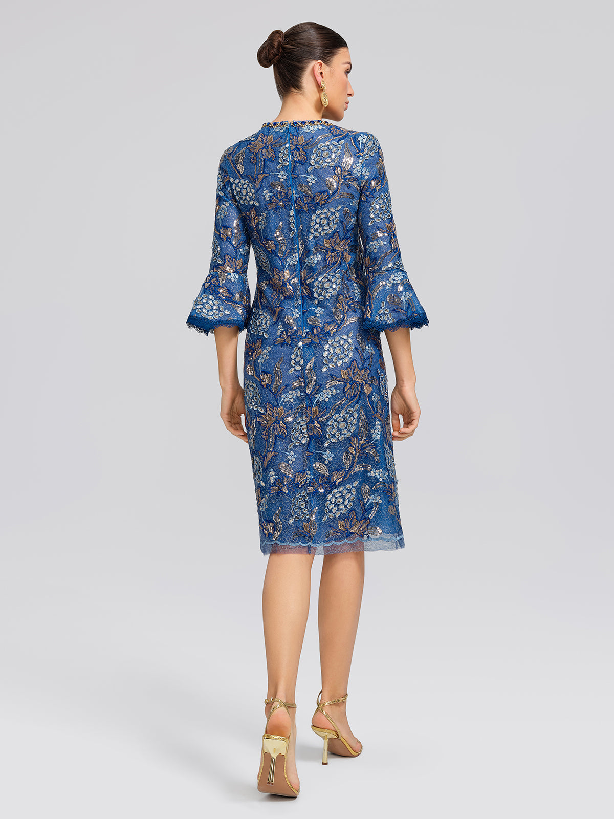 Sequin Jacquard Crystal Embellished Dress