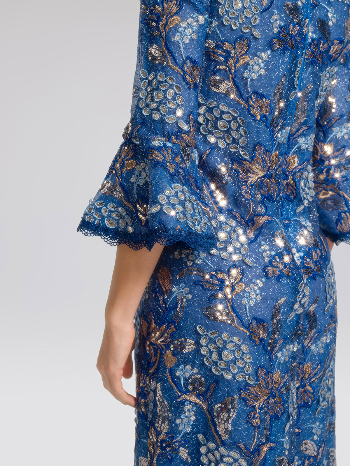 Sequin Jacquard Crystal Embellished Dress