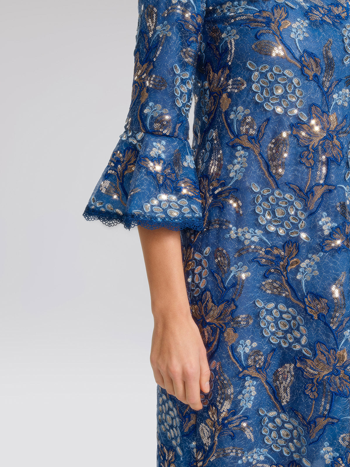 Sequin Jacquard Crystal Embellished Dress