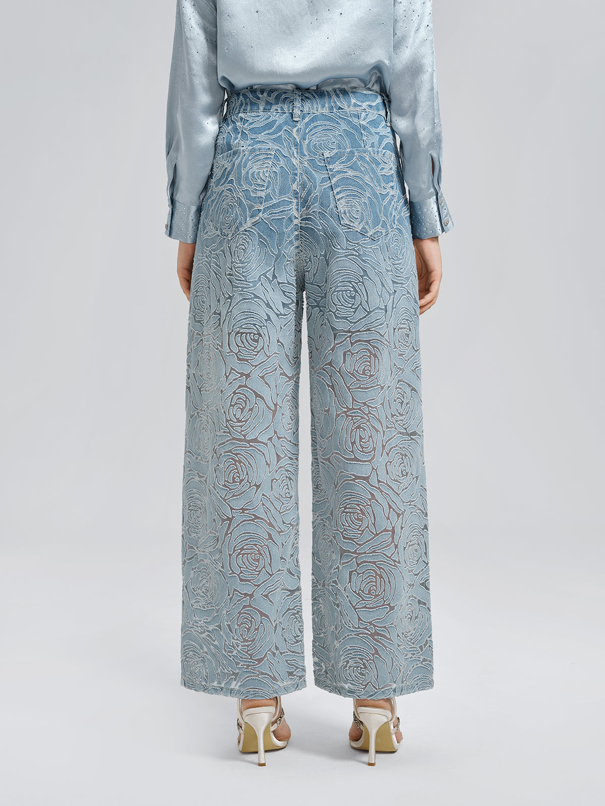 Gradient Rose Burnout Jeans