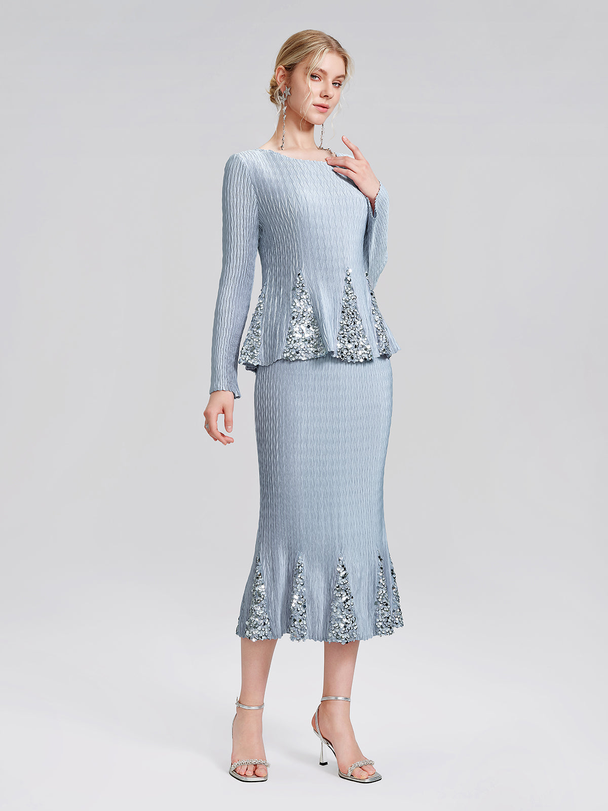 Pleated Sequin Mermaid Set
