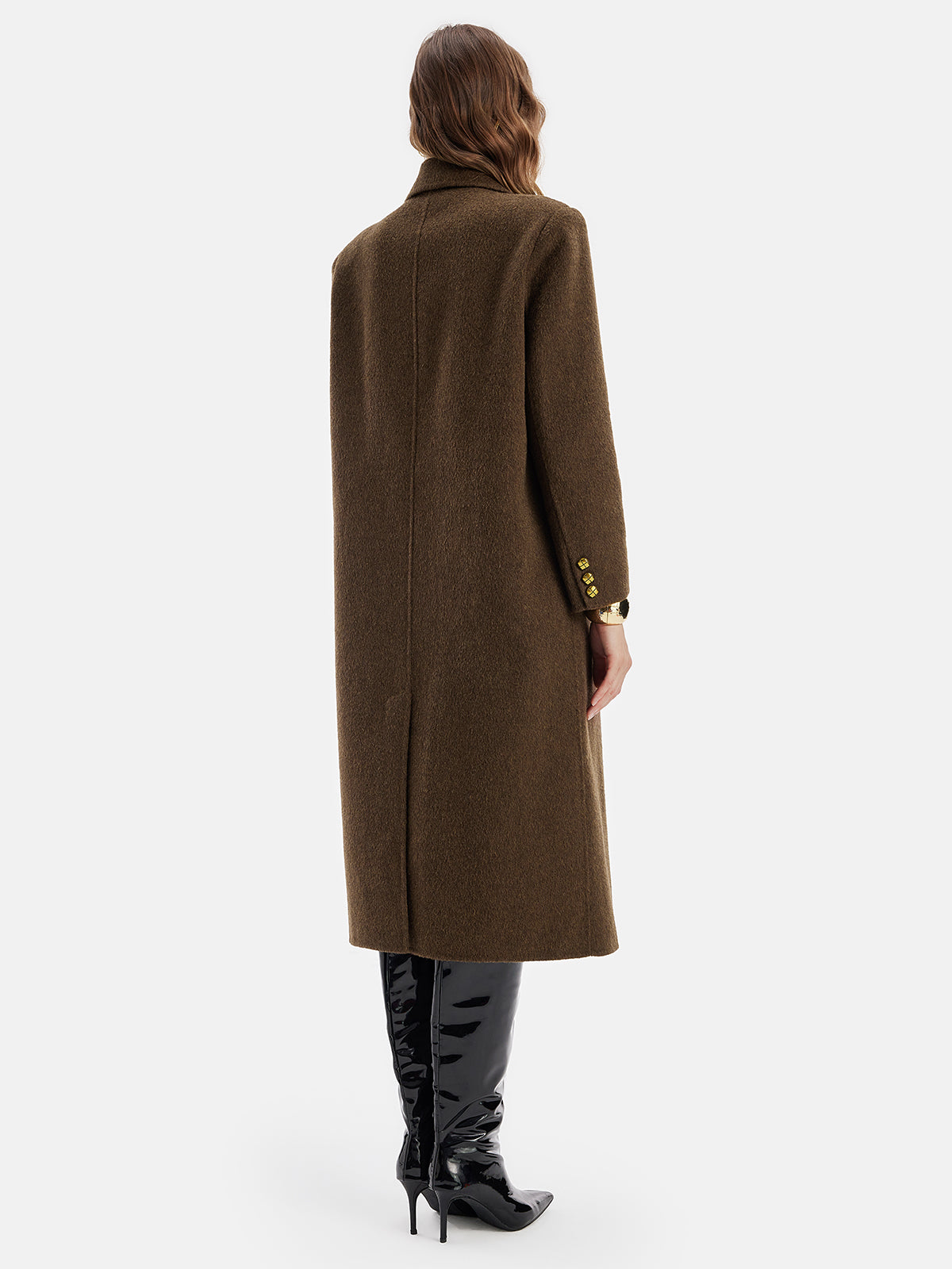 Wool Wide Lapel Long Coat