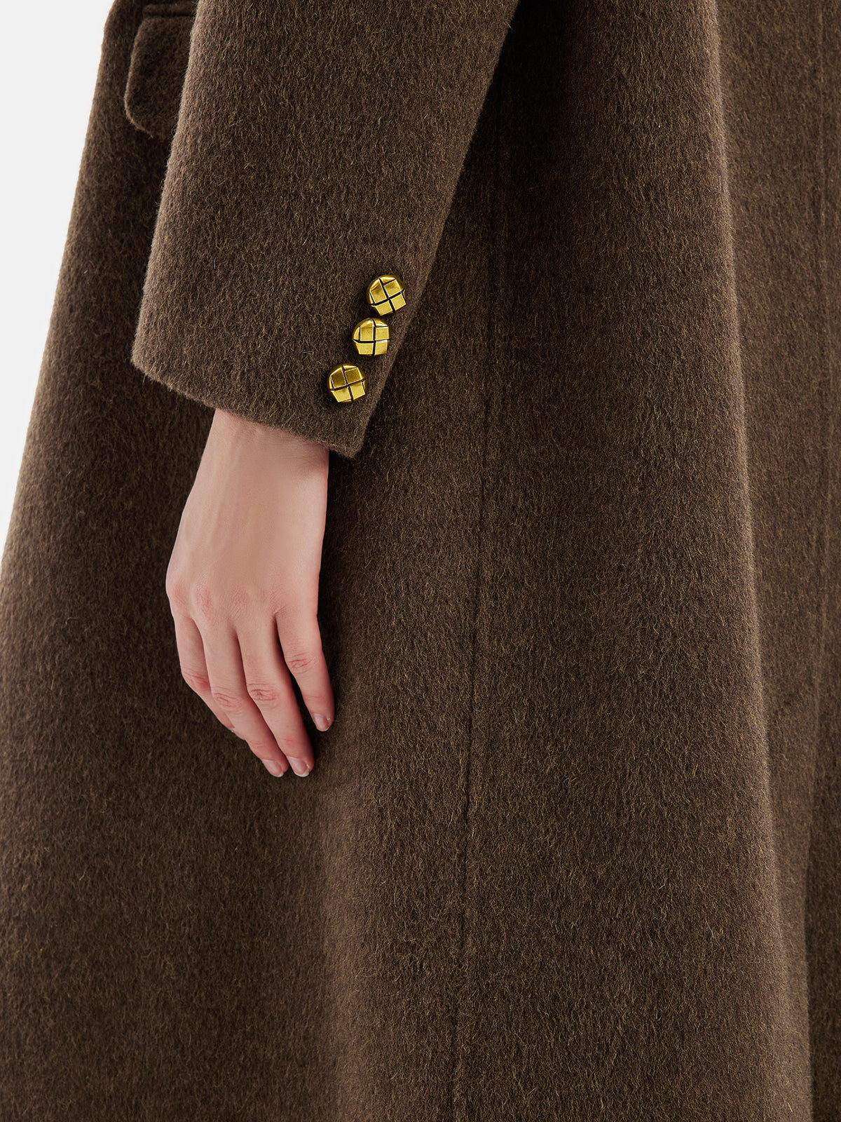 Wool Wide Lapel Long Coat