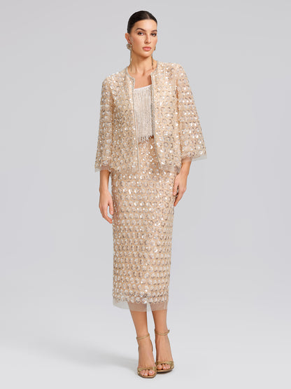 Hand-Beaded Crystal Fringe Camisole