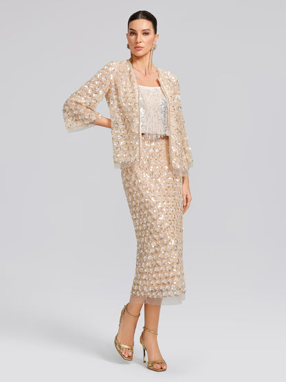 Art Floral Sequin Hand-Beaded Cardigan