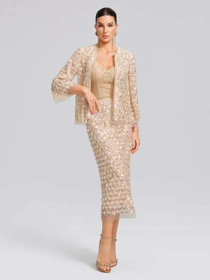 Art Floral Sequin Hand-Beaded Cardigan