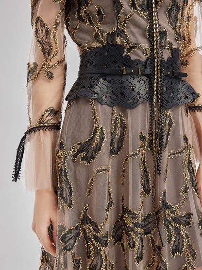 Bohemian Hollow Carved Leather Belt