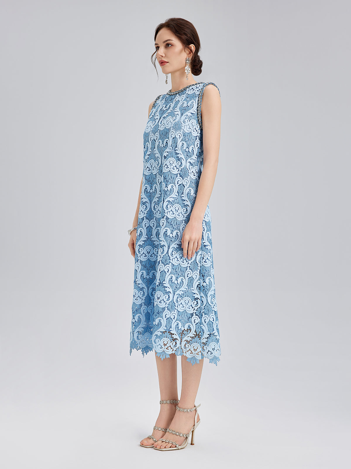 Final Sale | Baroque Two-Tone Lace Dress