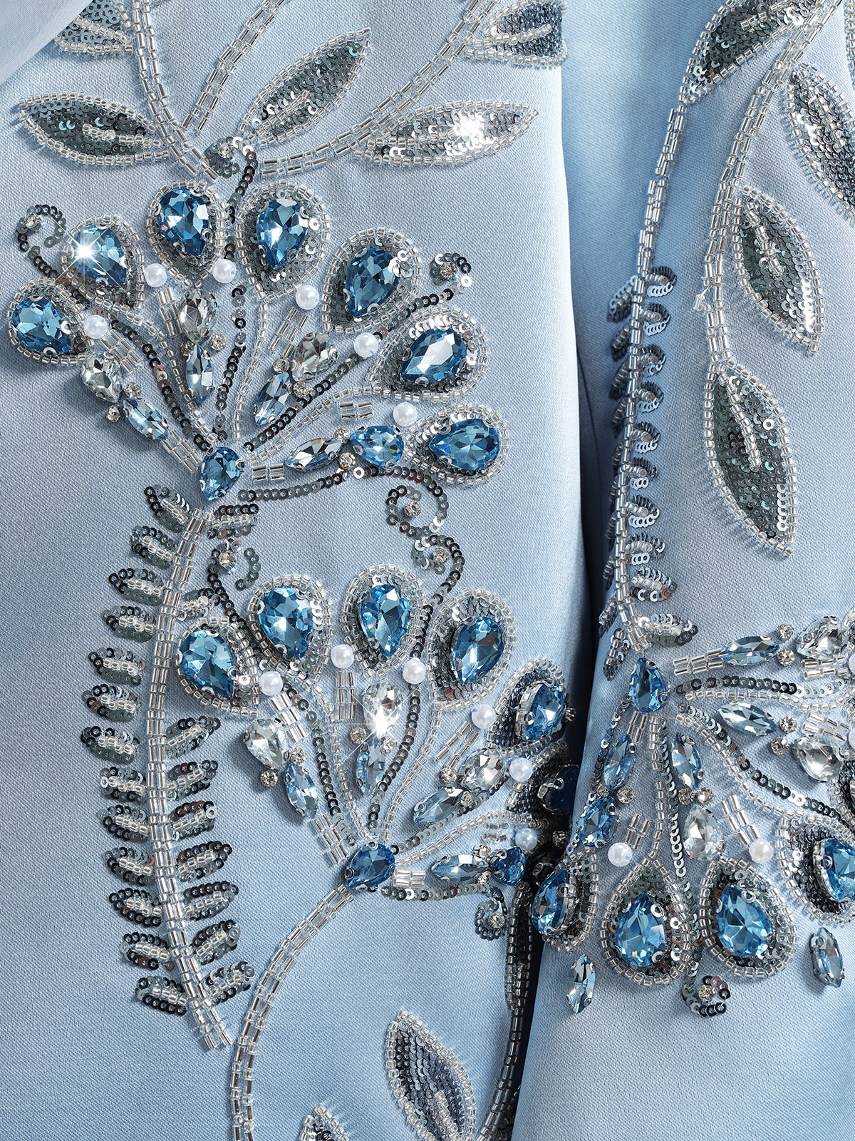 Hand-Beaded Embroidered Blue Jacket