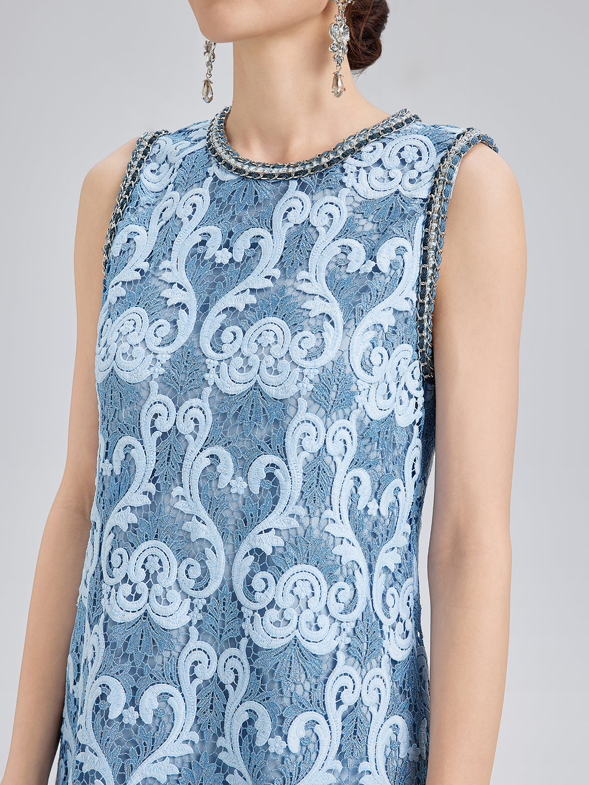 Final Sale | Baroque Two-Tone Lace Dress