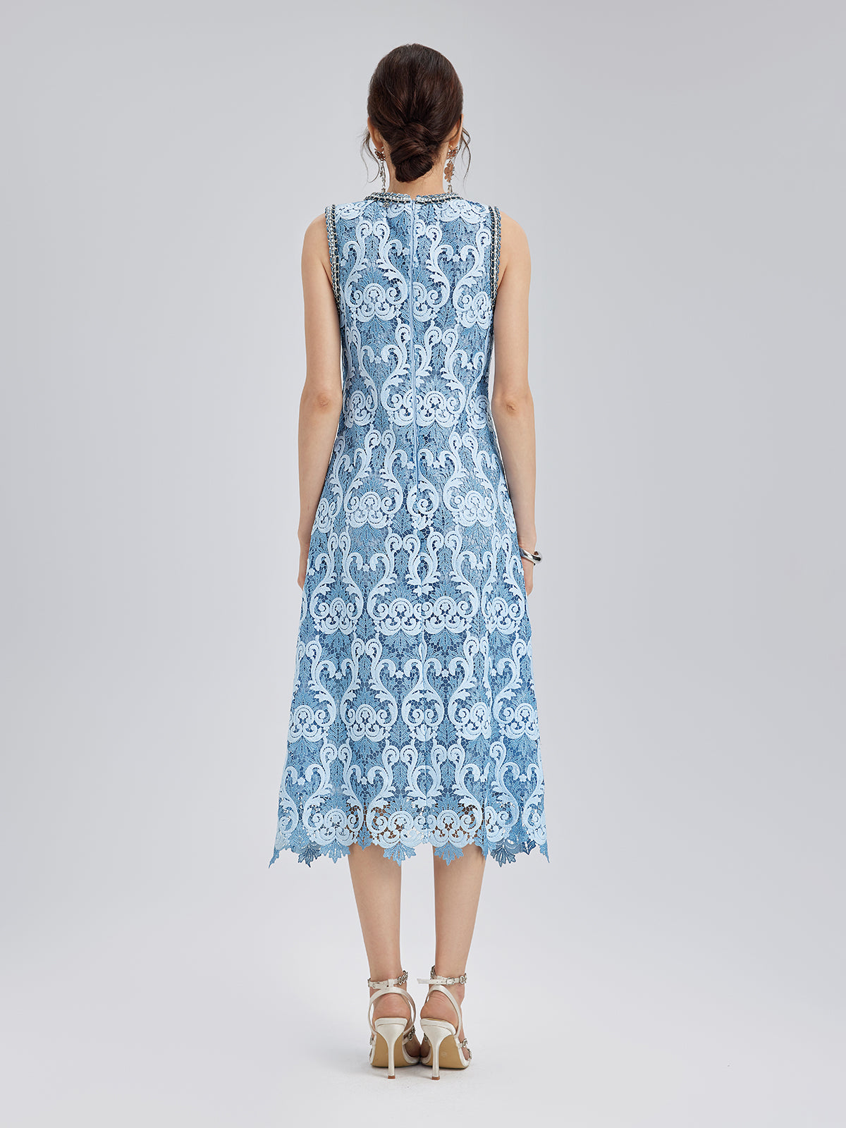 Final Sale | Baroque Two-Tone Lace Dress