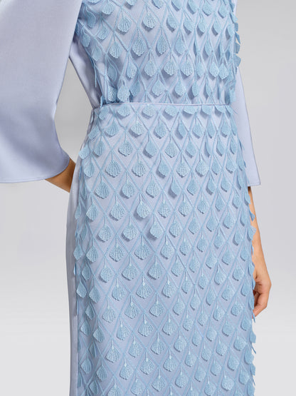 Mesh Ginkgo Embroidery Wave Hem Skirt