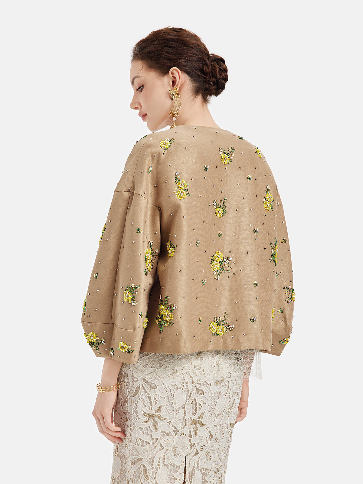 Luxury Silk Beaded Floral Jacket