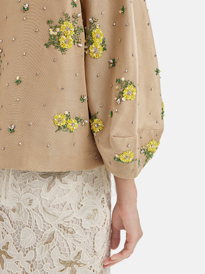 Luxury Silk Beaded Floral Jacket