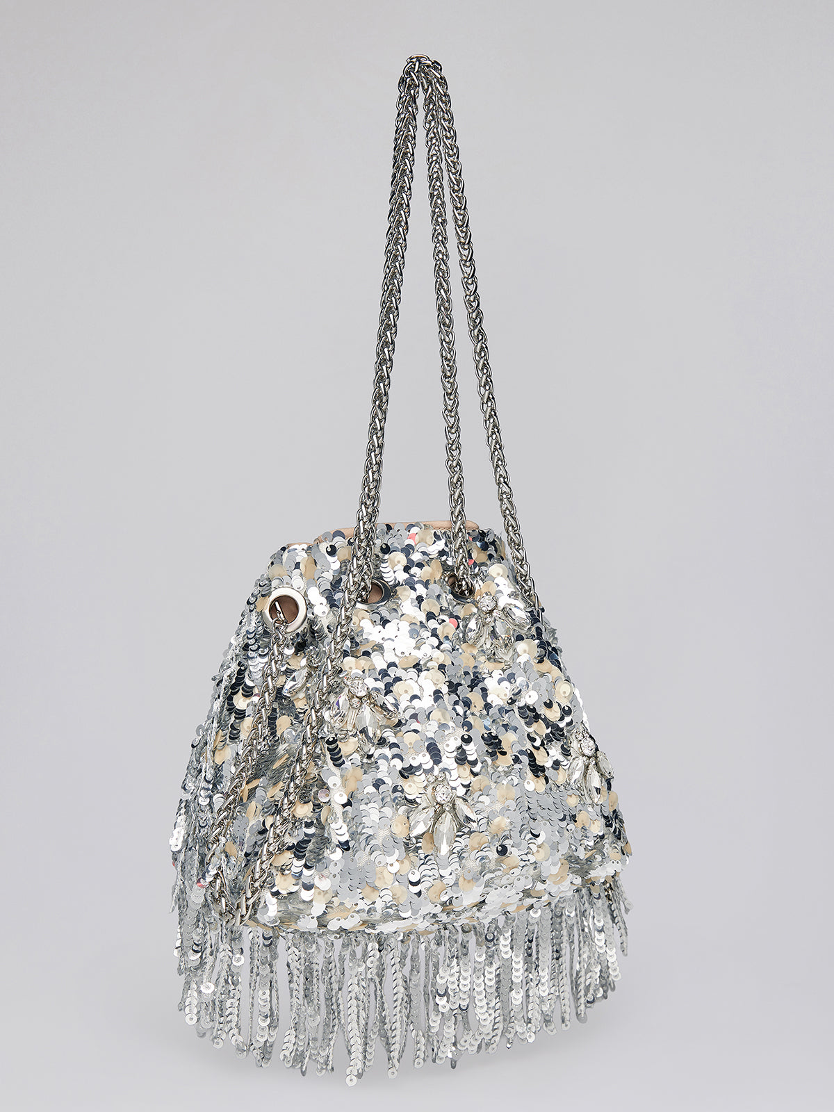 【FREE GIFT】Crystal Fringe Sequin Bucket Bag