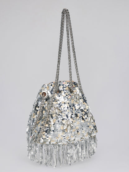 【FREE GIFT】Crystal Fringe Sequin Bucket Bag