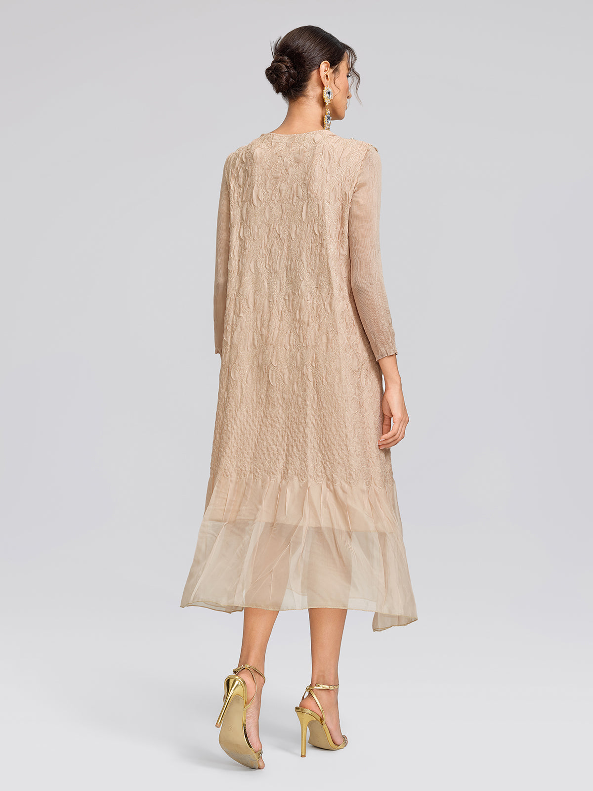 Pleated Organza Mermaid Dress