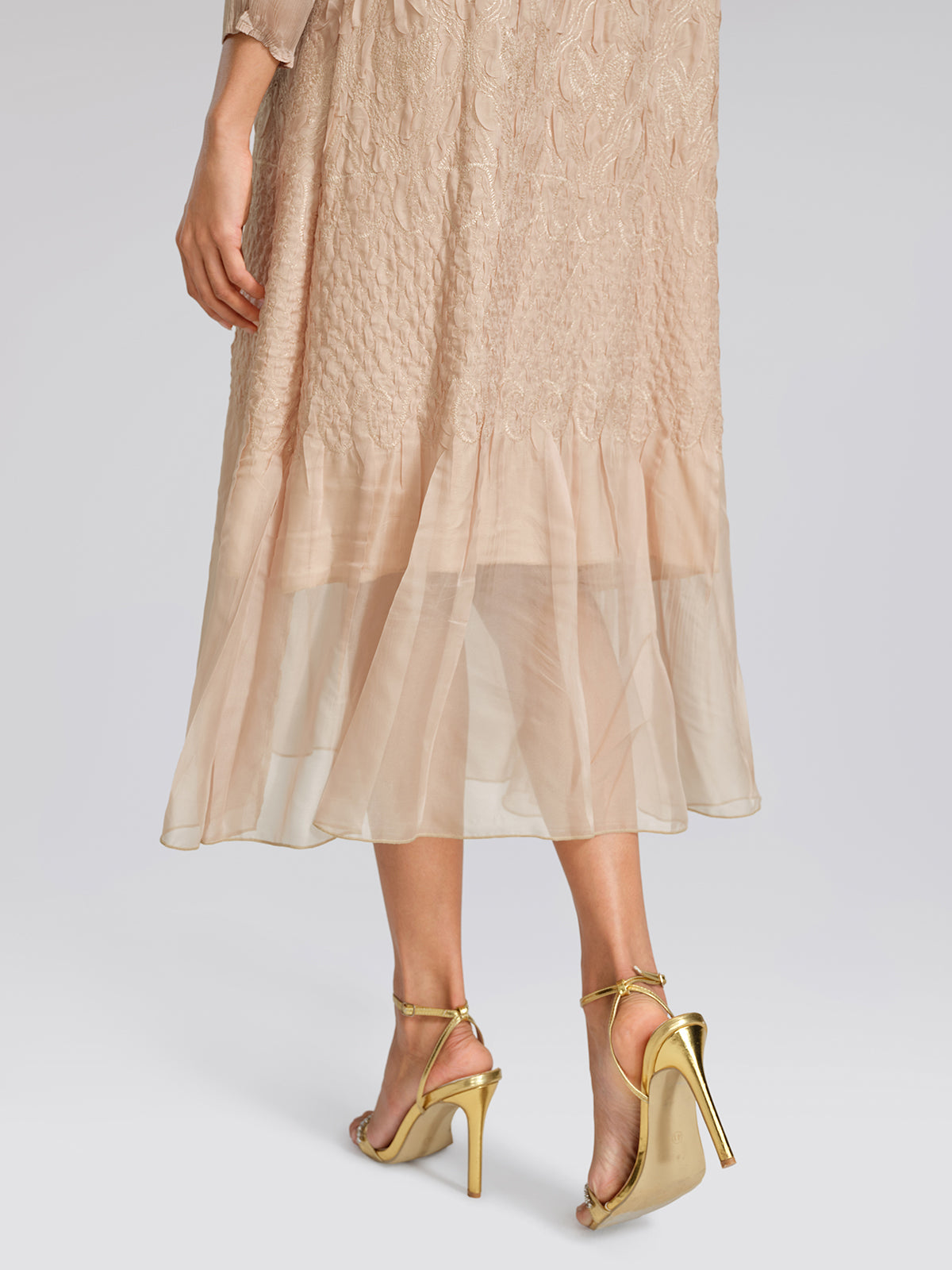 Pleated Organza Mermaid Dress