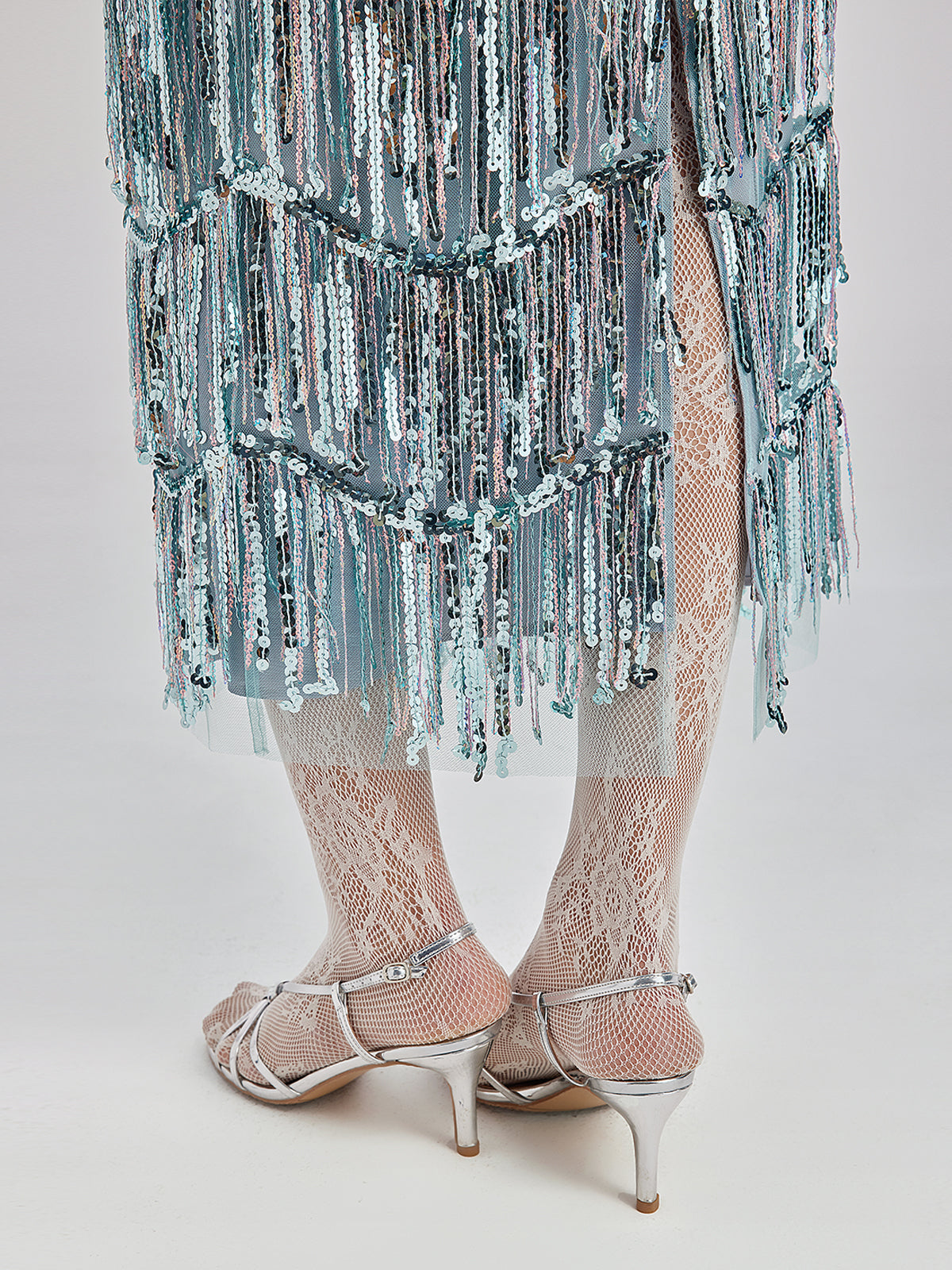 Ripple Tiered Sequin & Tassel Skirt