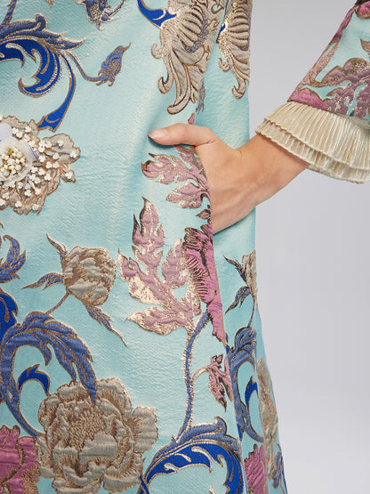 Hand-Set Rhinestone Embellished 3D Floral Jacket