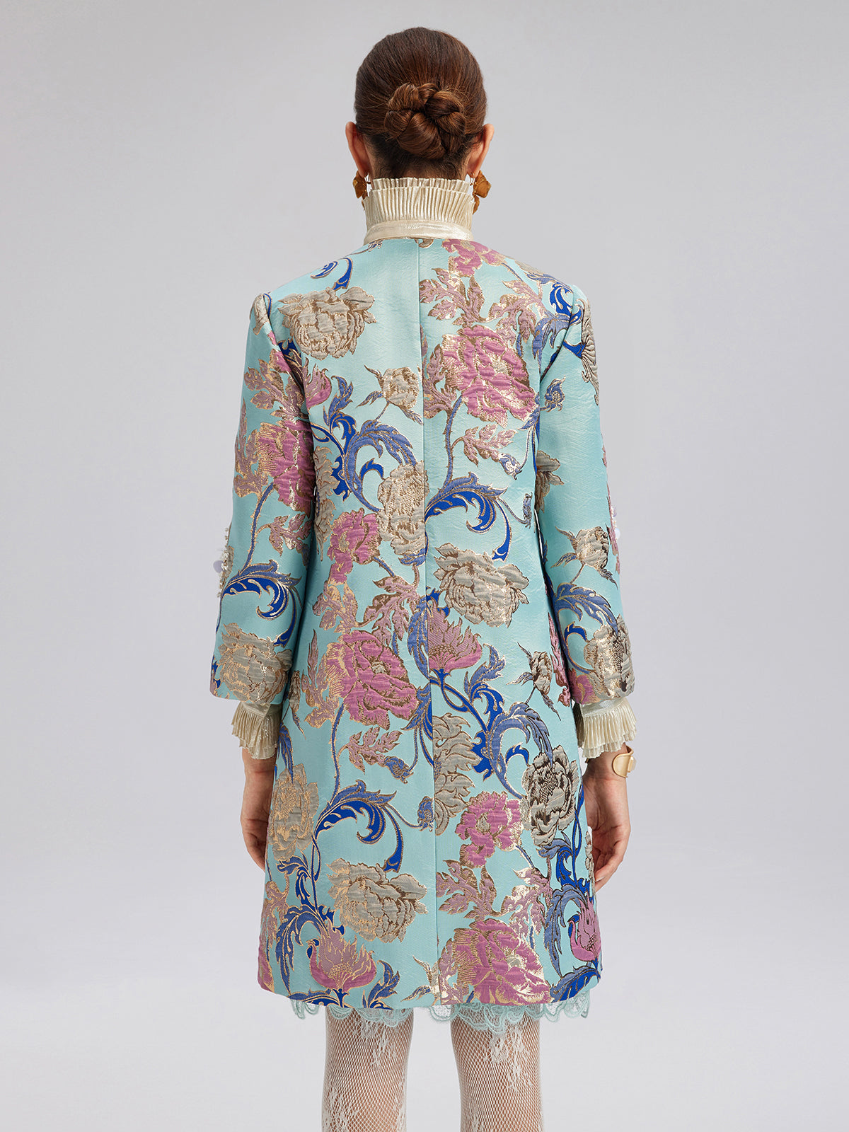 Hand-Set Rhinestone Embellished 3D Floral Jacket