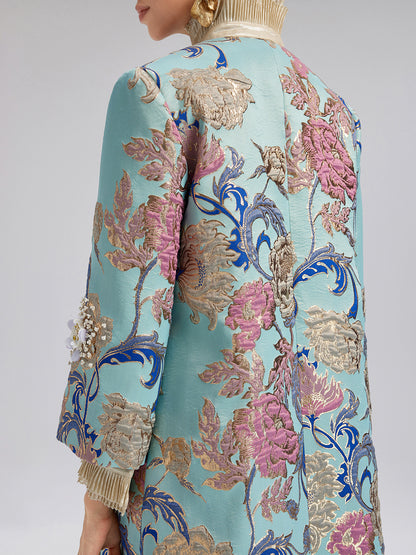 Hand-Set Rhinestone Embellished 3D Floral Jacket