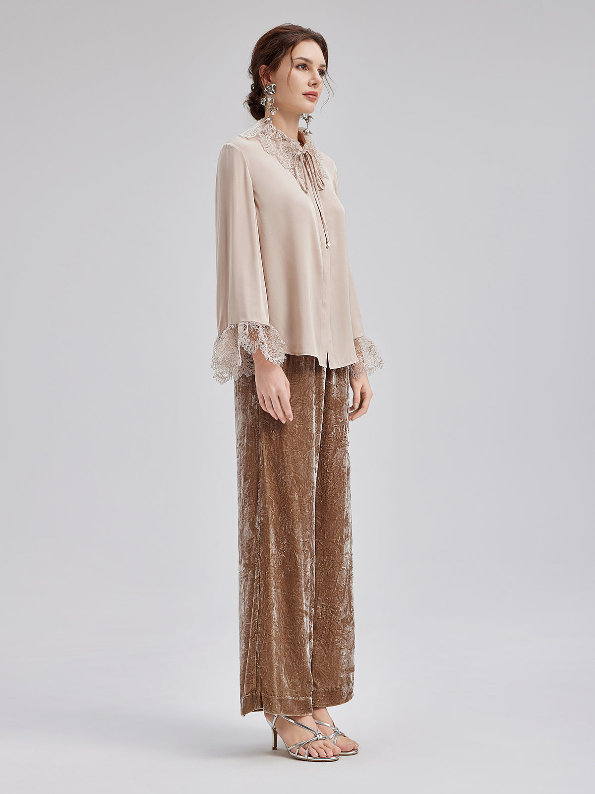 Final Sale | Silk Lace Collar Shirt