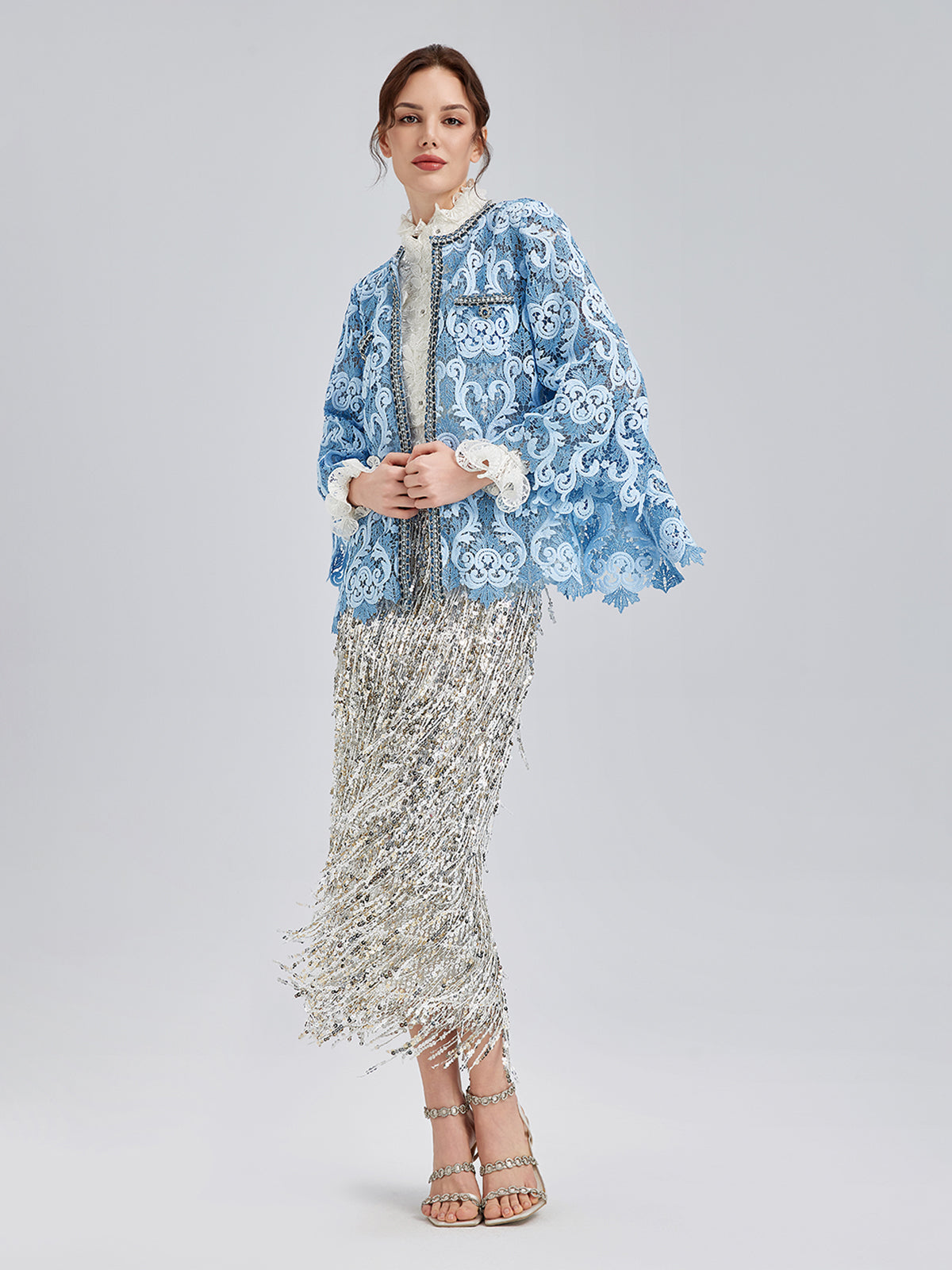 Final Sale | Baroque Two-Tone Lace Jacket