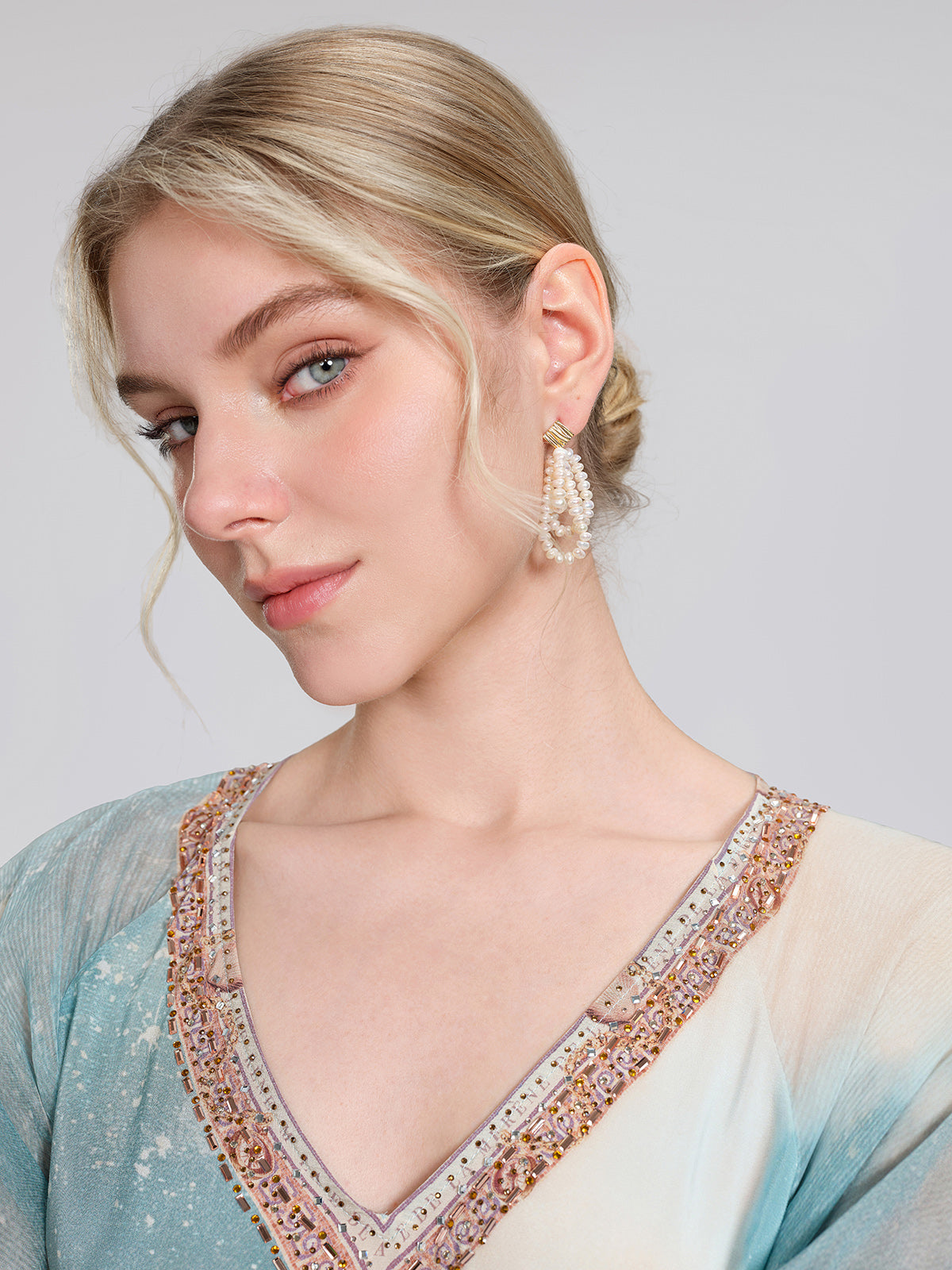 100% Silk Mermaid Print Batwing Sleeve Dress(Waist Tie, Headscarf & Scrunchie Included)
