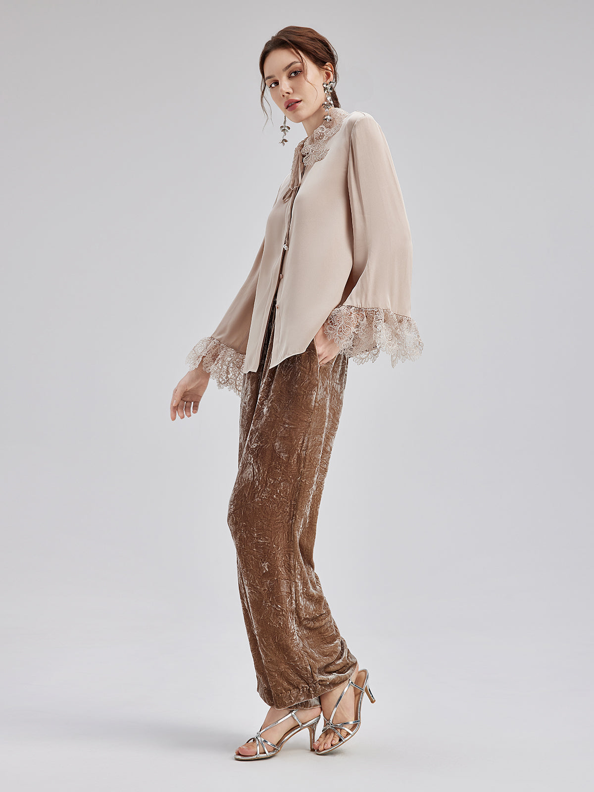 Final Sale | Silk Lace Collar Shirt