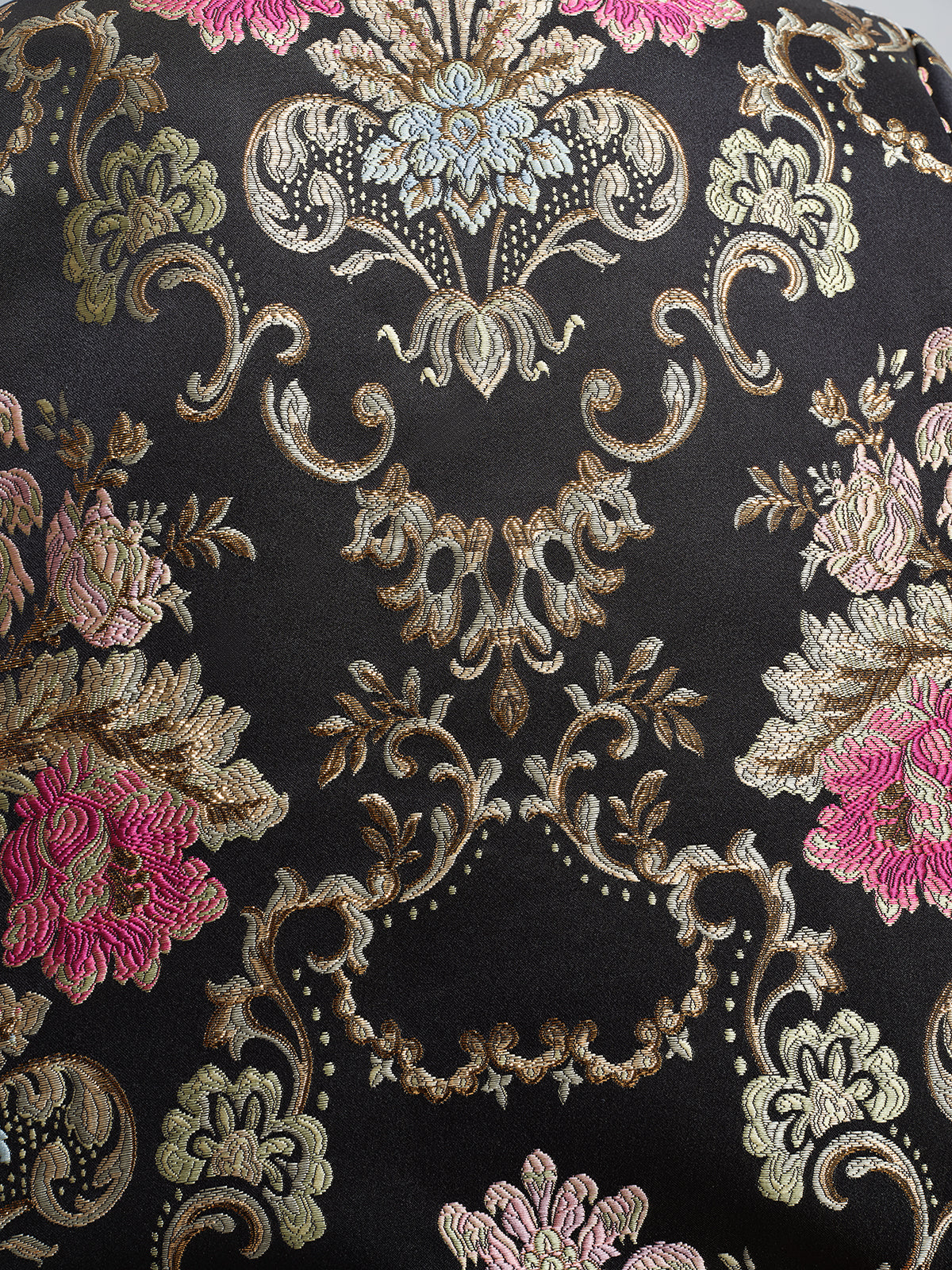 Baroque-Collar Beaded Jacquard Jacket
