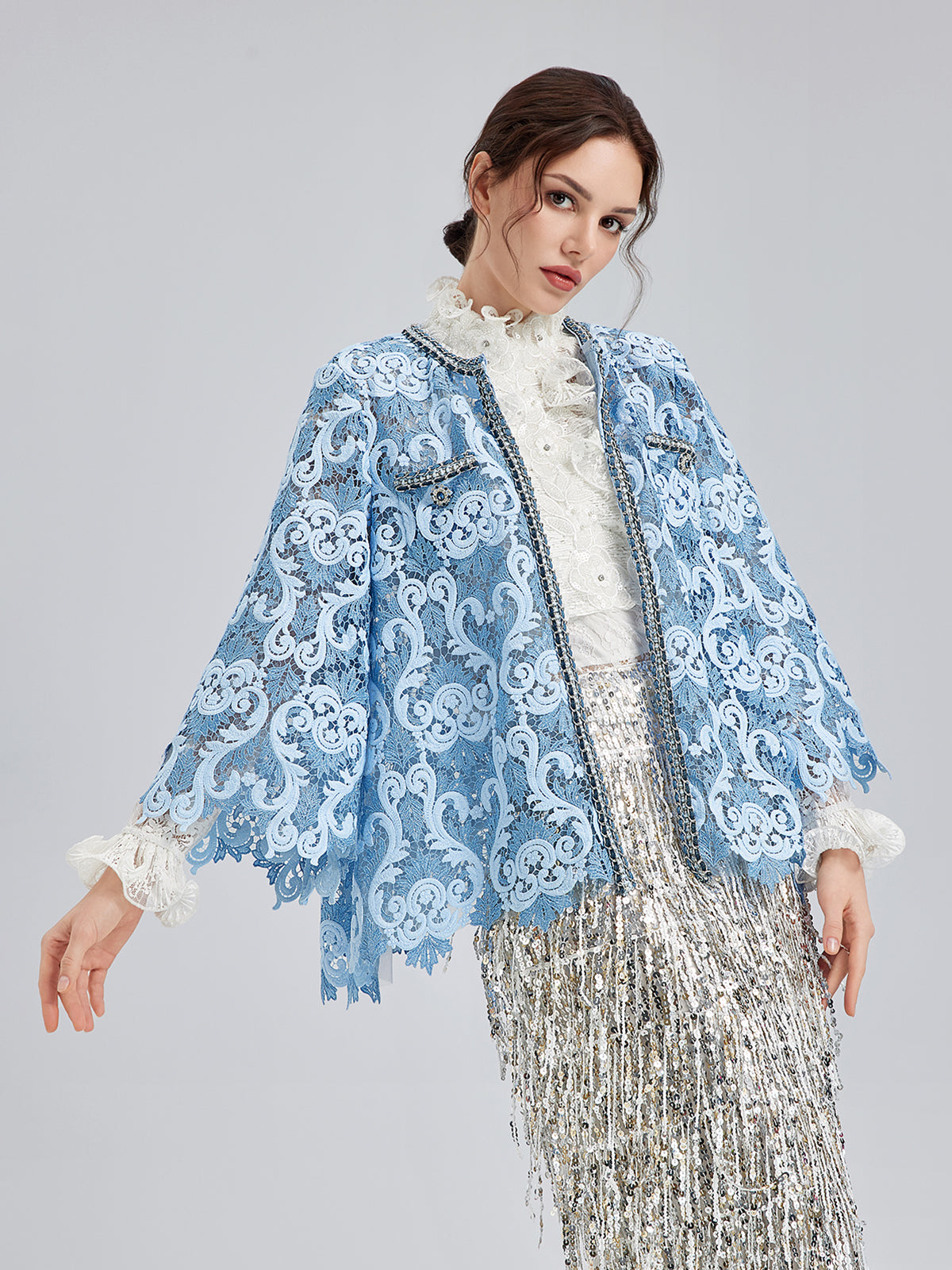 Final Sale | Baroque Two-Tone Lace Jacket
