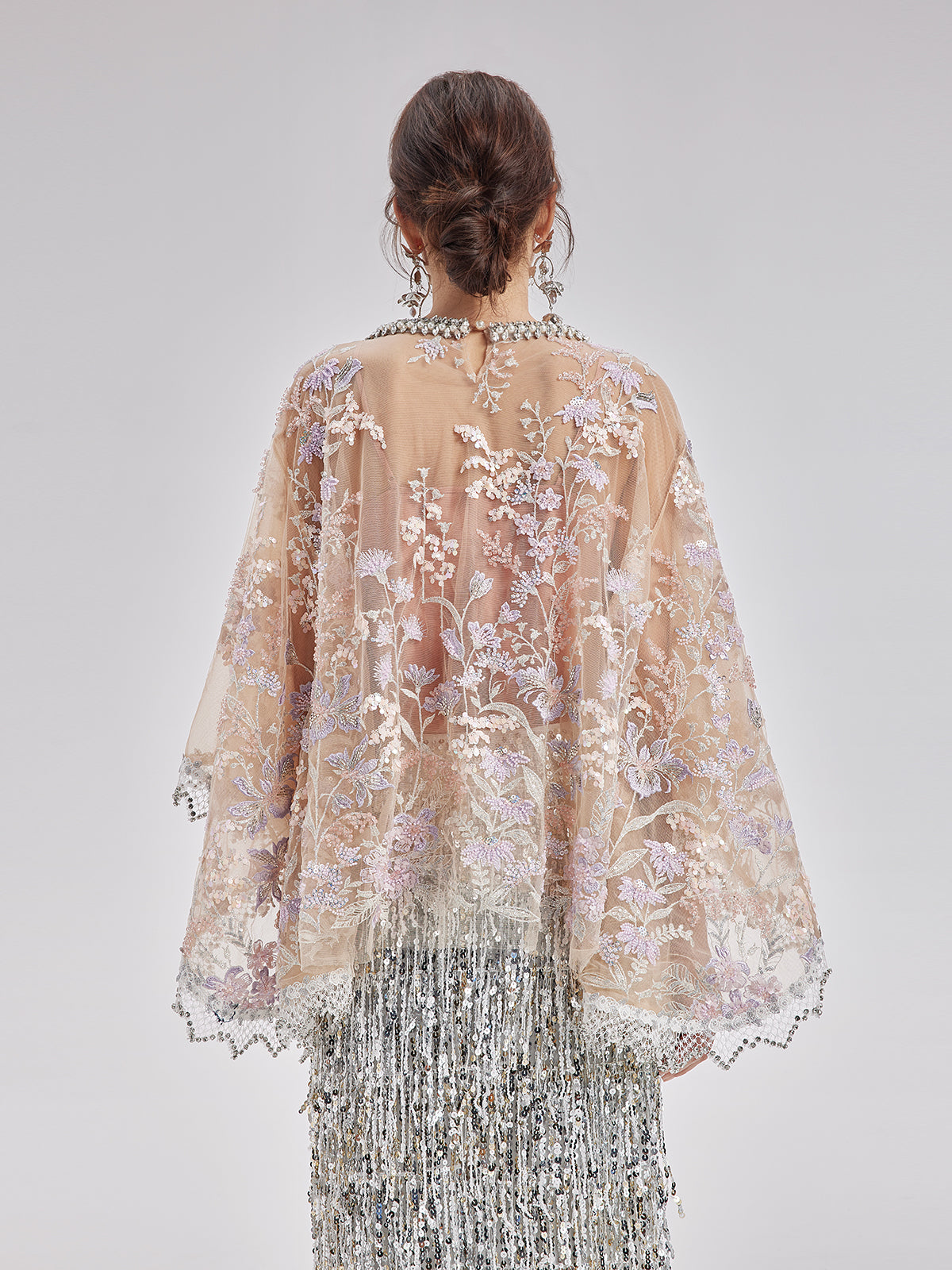 Custom Beaded Embroidered Cape Top