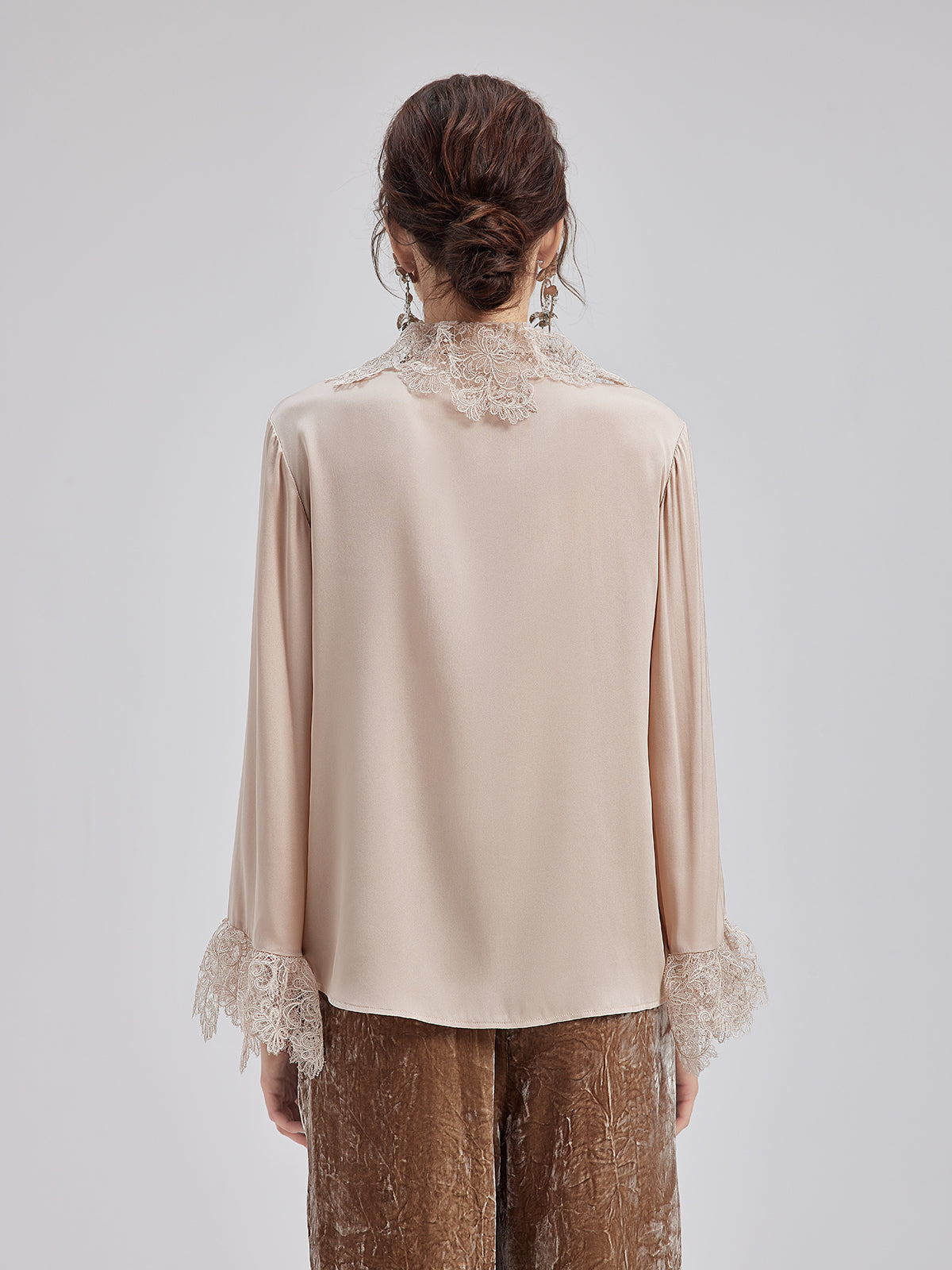 Final Sale | Silk Lace Collar Shirt
