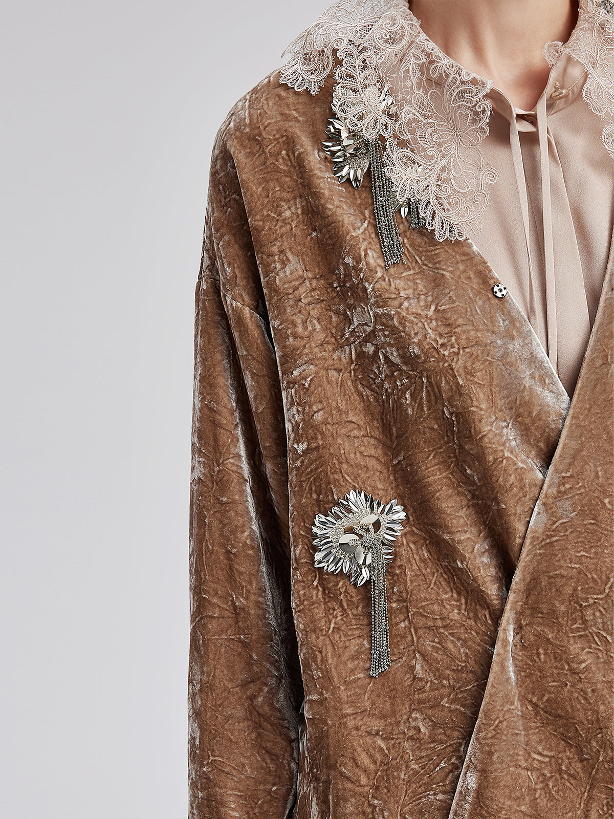 Final Sale | Silk Velvet Tassel Beaded Set