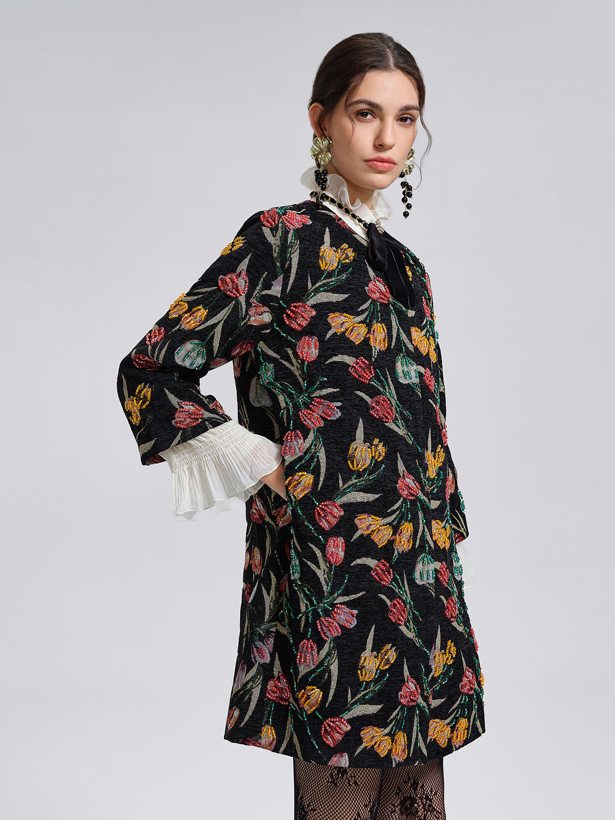 3D Hand-Beaded Statement Jacket