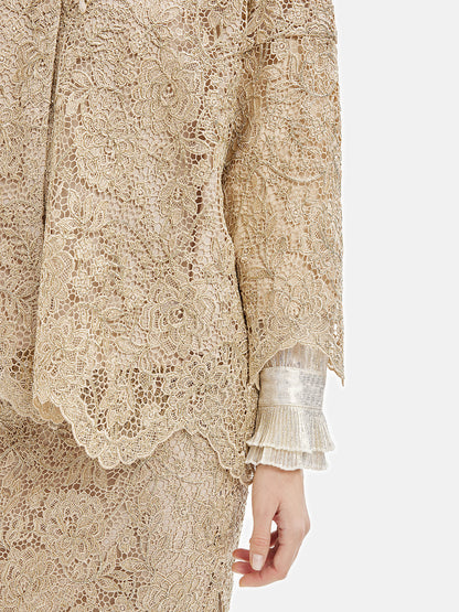 French Gold Lace Beaded Jacket