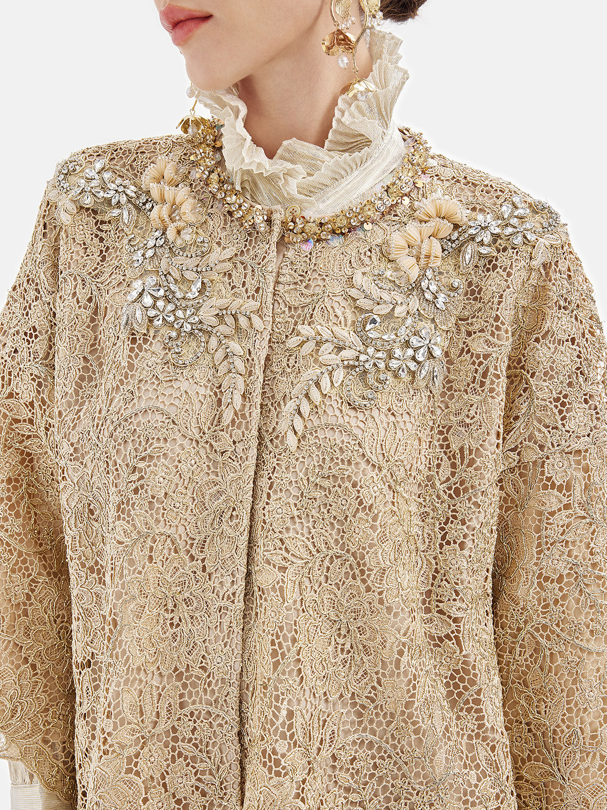 French Gold Lace Beaded Jacket