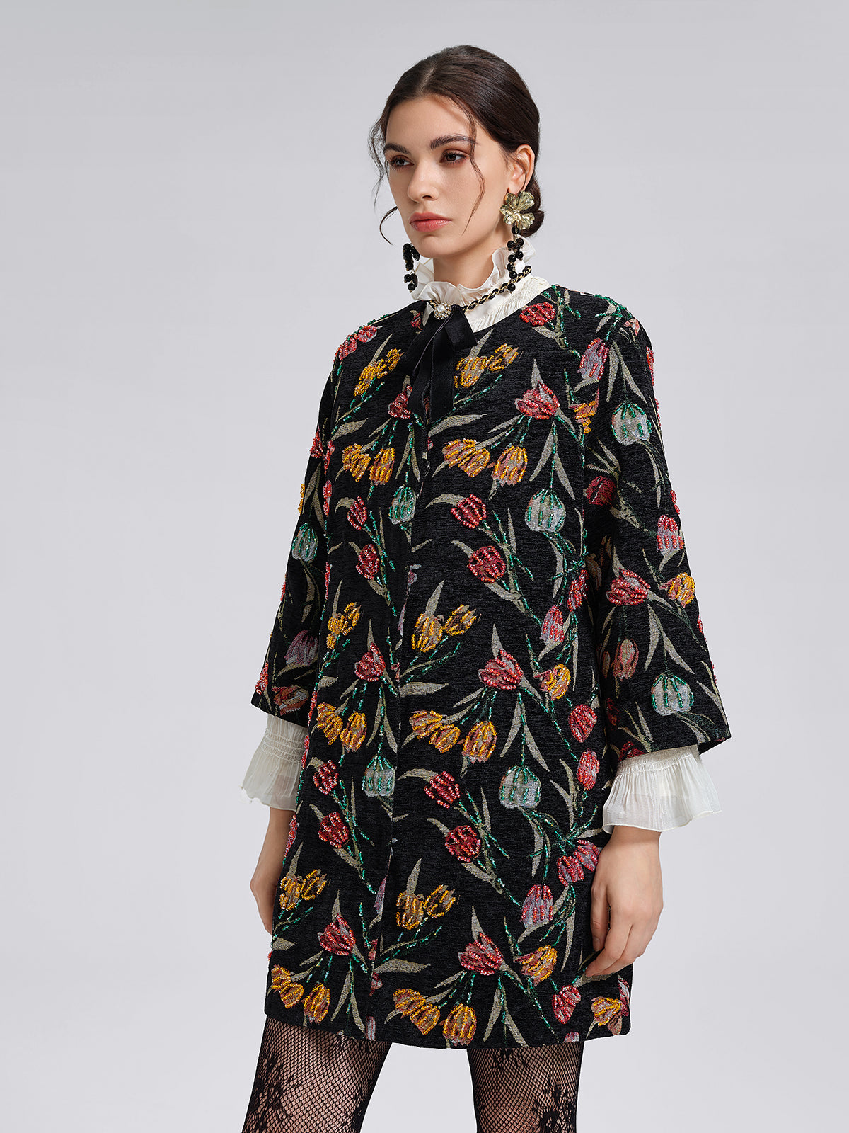 3D Hand-Beaded Statement Jacket